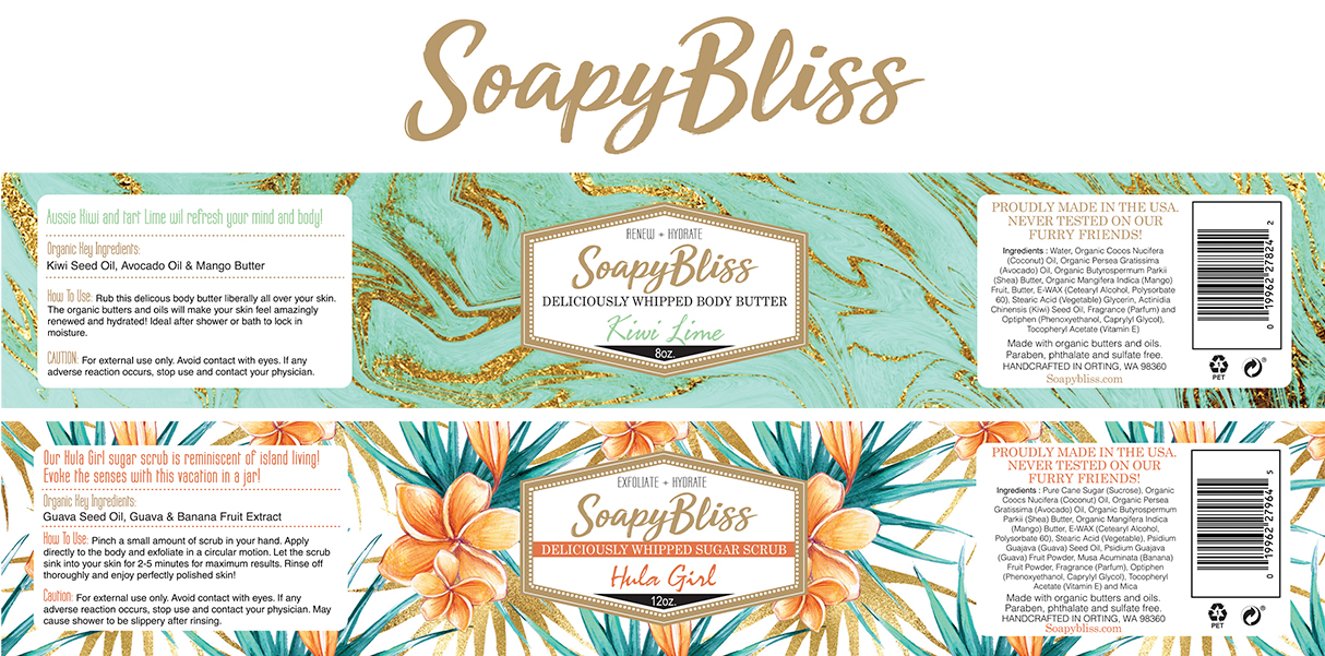 Soapy Bliss Sugar Scrub consumer product wrap