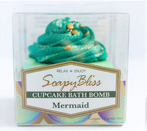 Soapy Bliss Cupcake Theme Bath Bomb Mermaid flavor