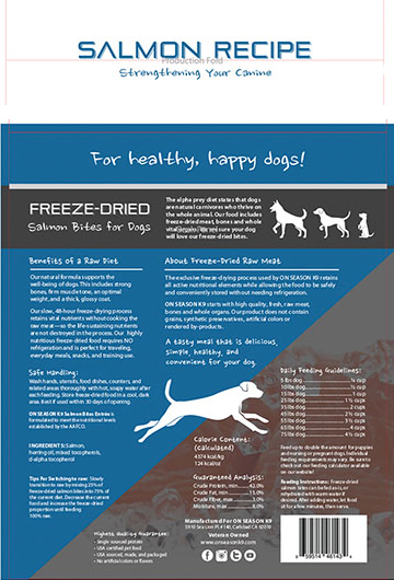 On Season K9 Salmon Treats nutrition facts