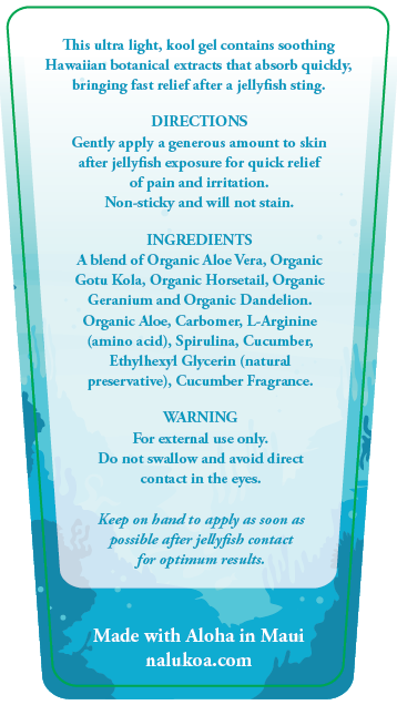 Nalu Koa Kool Ocean Sting Gel squeeze bottle instructions