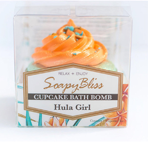 Soapy Bliss Cupcake Theme Bath Bomb Hula Girl flavor